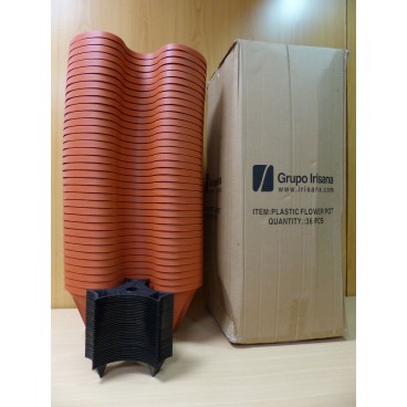 CAJA 36 MACETAS TREBOL+ 36 REJILLAS AUTORRIEGO ECOGARDEN IRISANA EG12.T