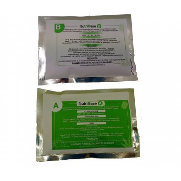 Fertilizante en polvo hidropónico. Nutribase A+B. Altamente soluble.