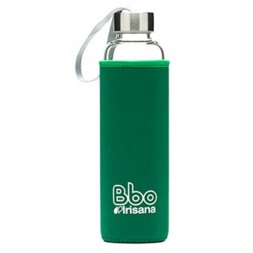 Bbo Irisana reusable bottle, borosilicate with neoprene cover, 500 ml.