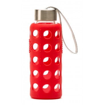 Bbo Irisana bottiglia in vetro borosilicato con coperchio in silicone. 300 ml.