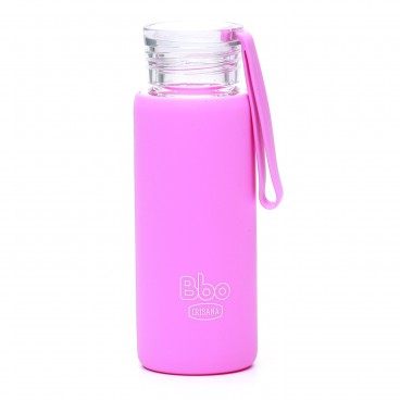 Borosilicate Glass Bbo Irisana Bottle with Silicone Sleeve. 330 ml.