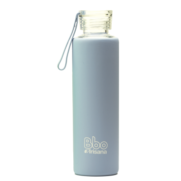 Bbo Irisana bottle made of borosilicate glass and silicone sleeve. 550 ml.
