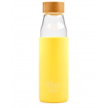 Irisana Bbo Borosilicate Glass Bottle with Bamboo Cap. 500 ml.