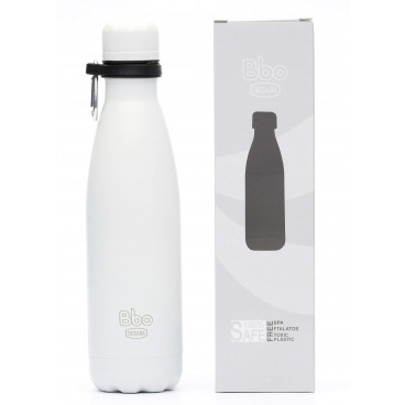 Botella termo Bbo Irisana con mosquetón. Acero inoxidable, 500 ml.