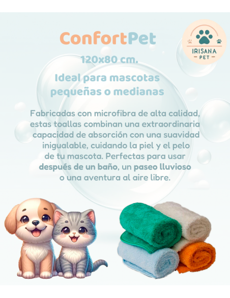 ConfortPet. Serviette en microfibre pour animaux de compagnie 120x80 cm