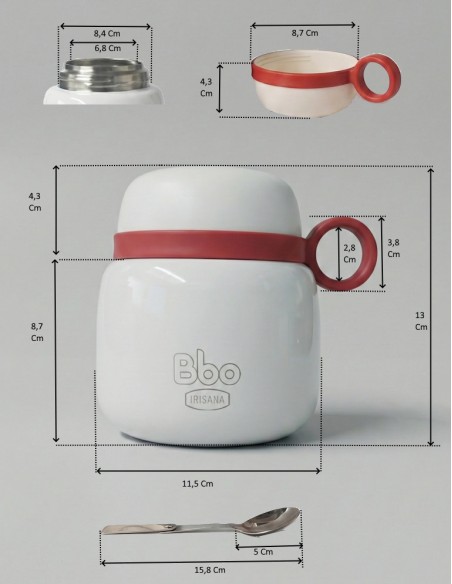 Termo para alimentos Bbo Irisana de 600 ml en acero inoxidable